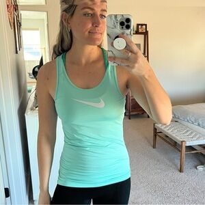 Baby blue Nike razor back tank top